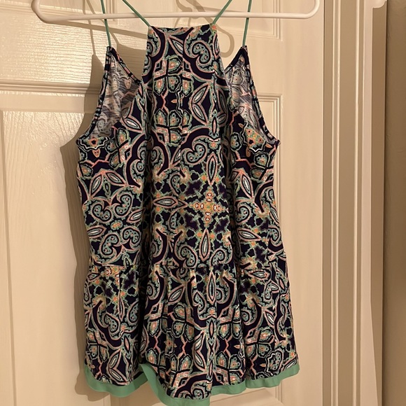 Anthropologie Meadow Rue Blue/Pink/Turquoise Ruffle Tank Too - Picture 3 of 3